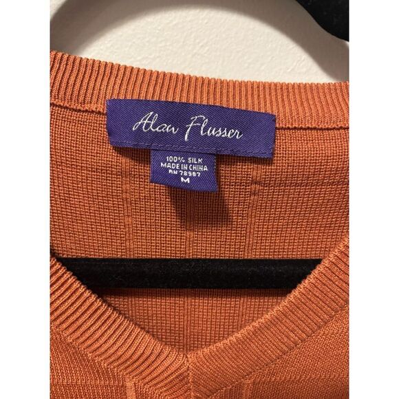 Alan Flusser Men's Medium Pullover‎ Knit 100% Silk Vest - Picture 2 of 3